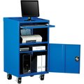Global Industrial Mobile Computer Cabinet, Blue, 27W x 24D x 49-1/4H 694561